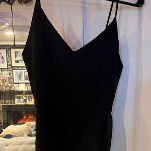 Lulu's Classic Black Spaghetti strap short Dress